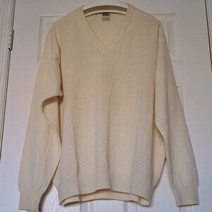 United Colors Of Benetton V Neck Sweater Made In Italy Lambswool Vintage Size L
